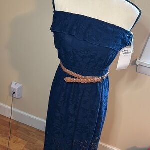 Trixxi women’s xs long blue NWT lace lined dress